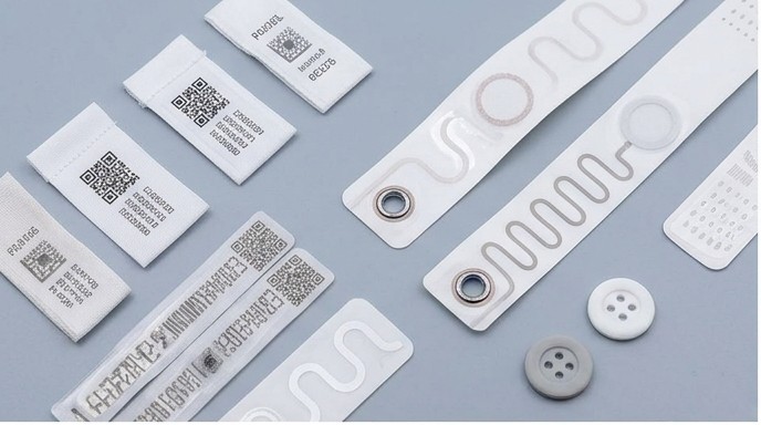 RFID linen tags close-up detail