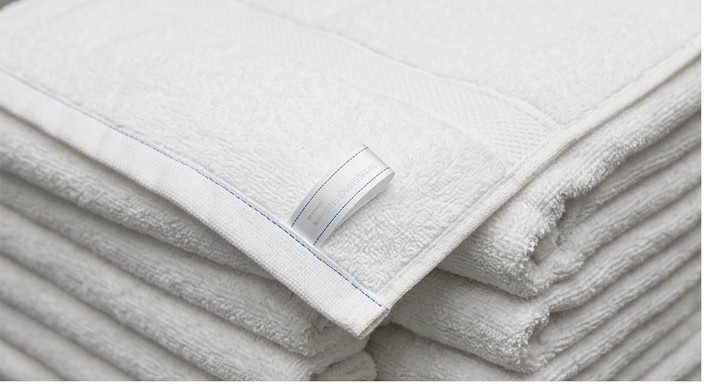 Folded towel with RFID tag